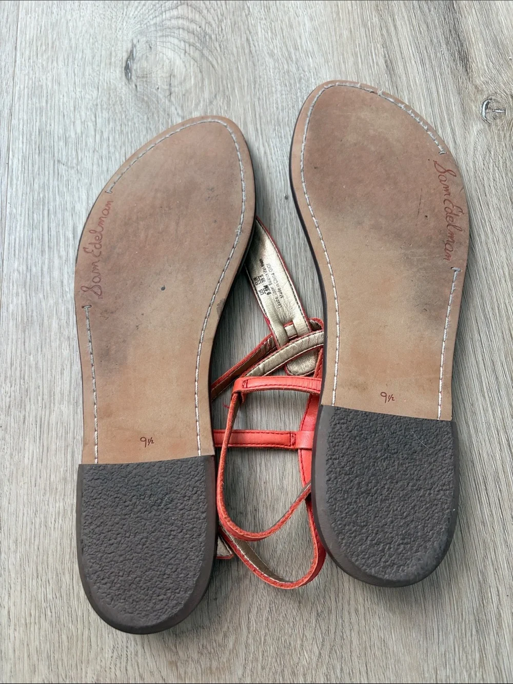 Sam Edelman Gigi Thong Sandal | Orange Sunrise Leather | Size 9.5 summer spring - Picture 5 of 7